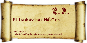 Milankovics Márk névjegykártya